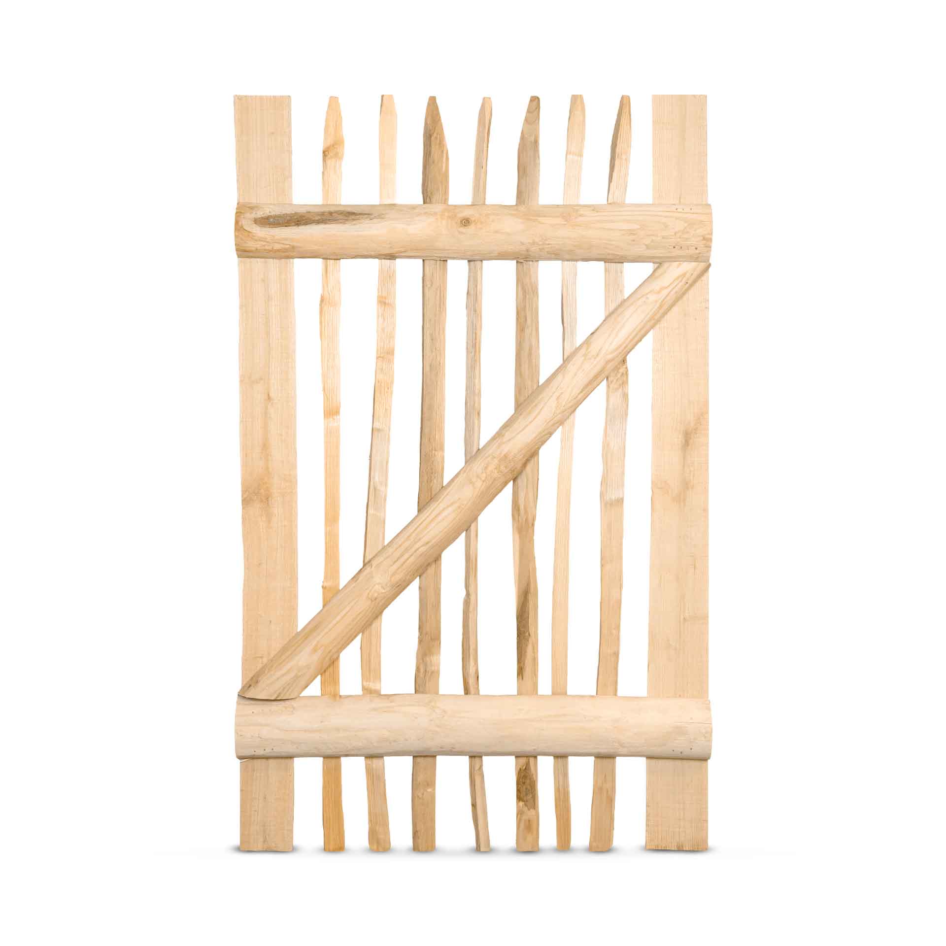 Classic Staketenzaun-Tor (genagelte Ausführung), Edelkastanie B75 cm H120 cm Classic Staketenzaun-Tor (genagelte Ausführung), Edelkastanie B75 cm H120 cm