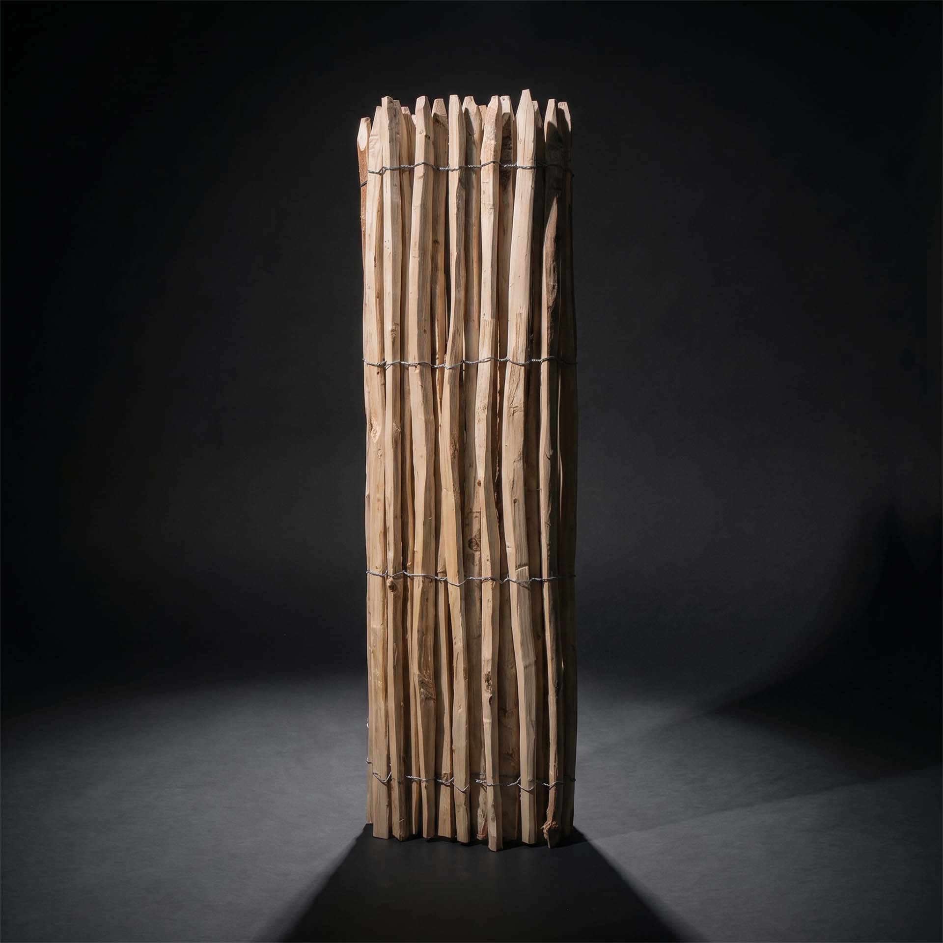 Französischer Premium Staketenzaun Kastanie - Länge 5 Meter, Höhe 175 cm, Lattenabstand 2-3 cm