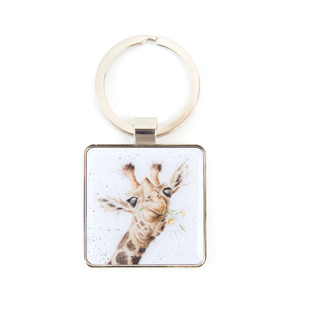 Schlüsselanhänger, Motiv Giraffe "Flowers"