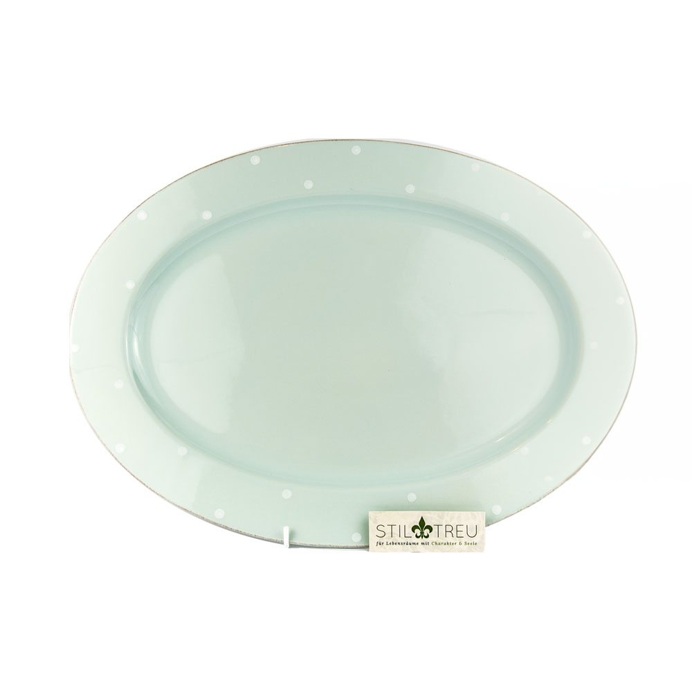 Ovale Platte Chitra, blau, 43 cm