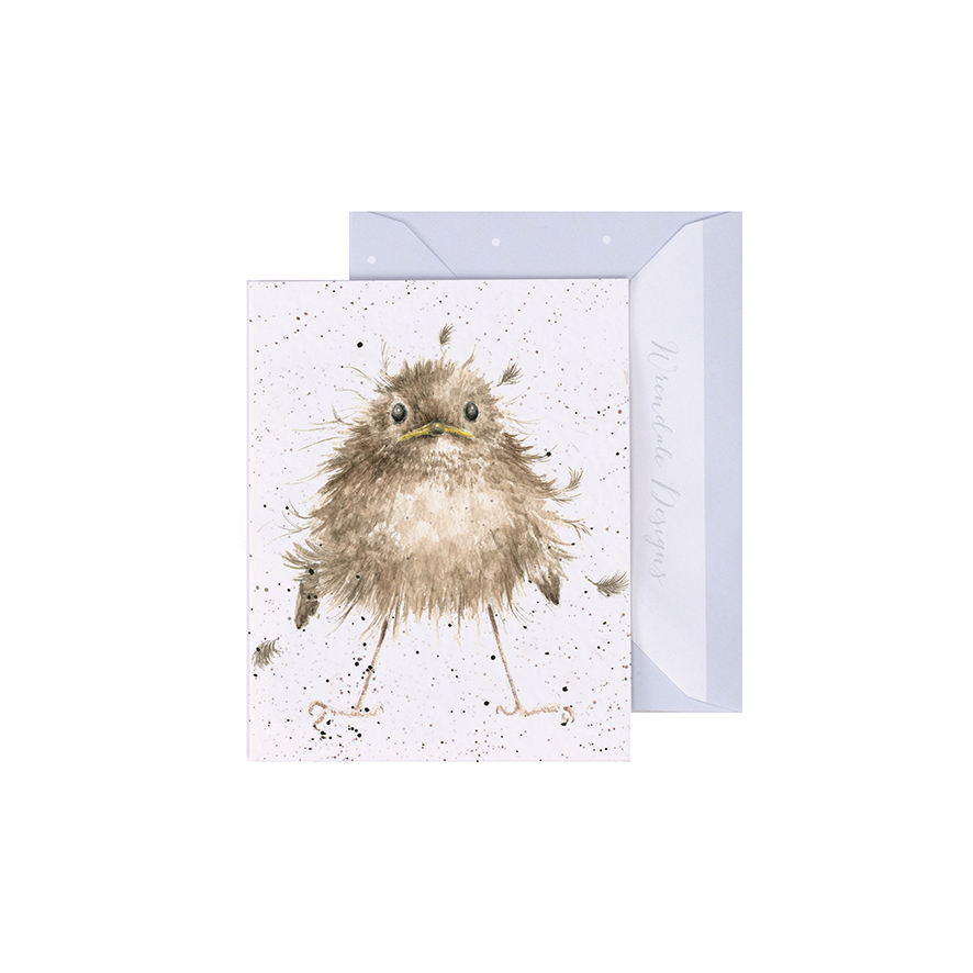Wrendale Mini-Karte mit Umschlag, Motiv kleines Vgelchen, Little Wren