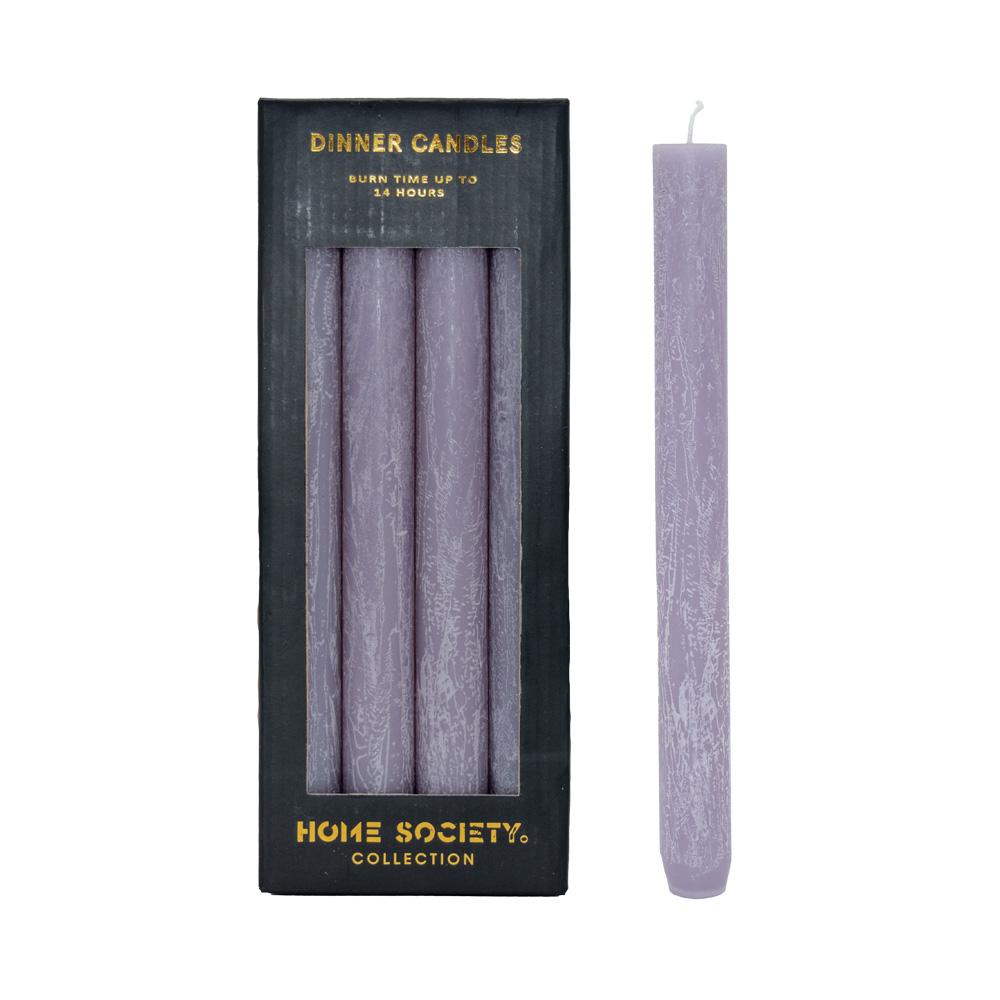 Stabkerze L, 4er Set, Lila