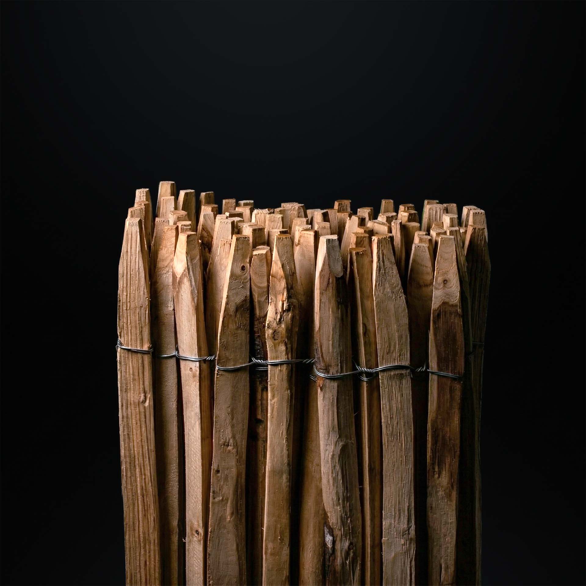 Französischer Premium Staketenzaun Kastanie - Länge 5 Meter, Höhe 100 cm, Lattenabstand 2-3 cm