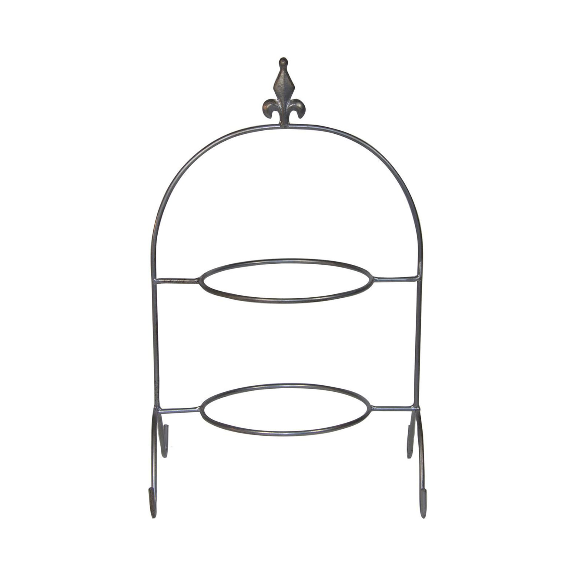 2er Teller- Etagere aus Metall, mit Lilie, Antike Optik, verschiedene Farben