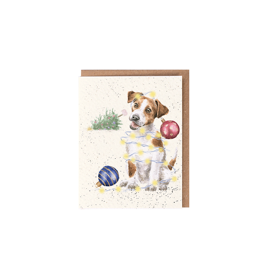 Wrendale Mini-Weihnachtskarte mit Umschlag, Motiv Jack Russel "Joyful and Triumphant" Wrendale Mini-Weihnachtskarte mit Umschlag, Motiv Jack Russel "Joyful and Triumphant"