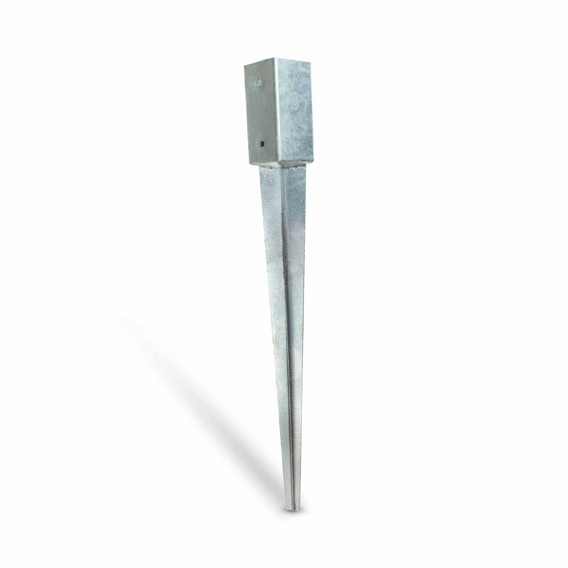 Post anchor (71 mm) for square posts, galvanized, silver