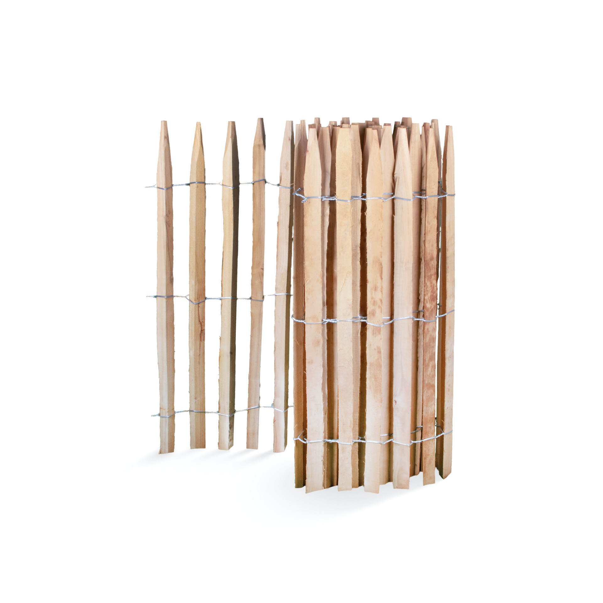 Premium Staketenzaun aus Robinie (gesägt) - Länge 5 Meter, Höhe 100 cm, Lattenabstand 4-5 cm