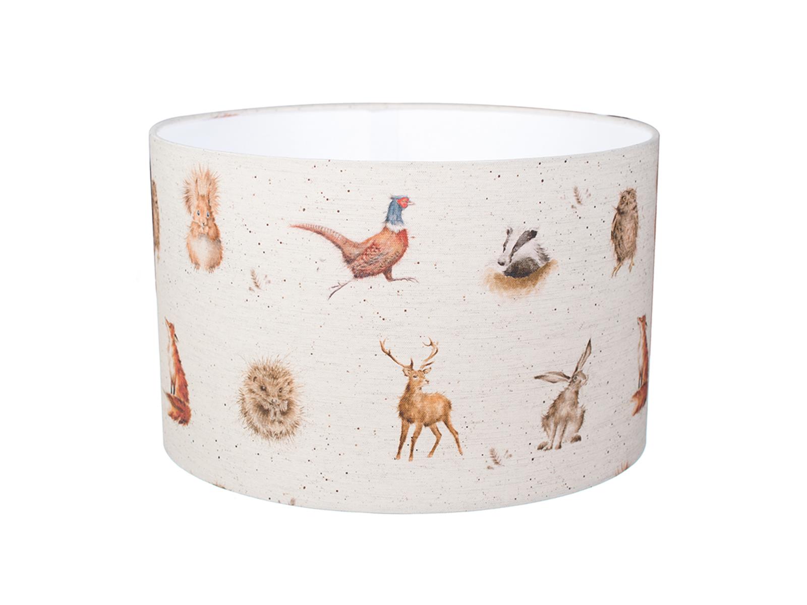 Wrendale Lampenschirm groß, Stoff, Motiv Waldtiere, natur/beige, D 40cm, H 25cm Wrendale Lampenschirm groß, Stoff, Motiv Waldtiere, natur/beige, D 40cm, H 25cm