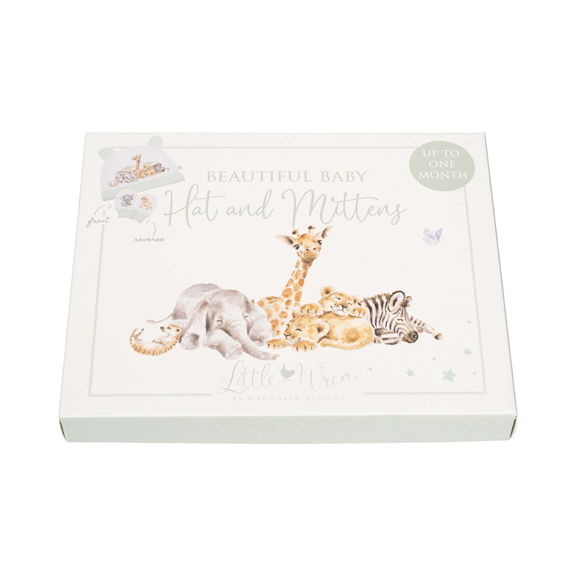 Set für Neugeborene Handschuhe und Mütze, verschiedene Zootiere " Little Savanna "
