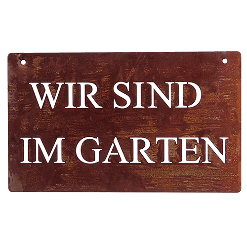 Bord "We zijn in de tuin" 20 x 33 cm Bord "We zijn in de tuin" 20 x 33 cm