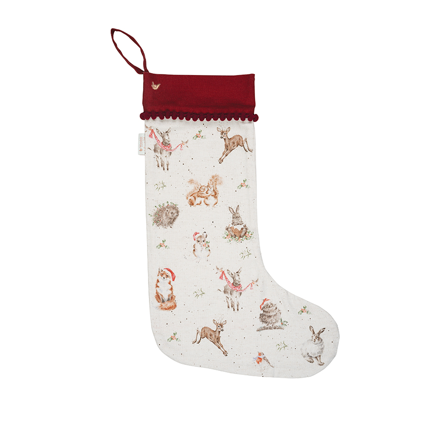 Wrendale Weihnachtsstrumpf  "Winter Woodland", Motiv Waldtiere