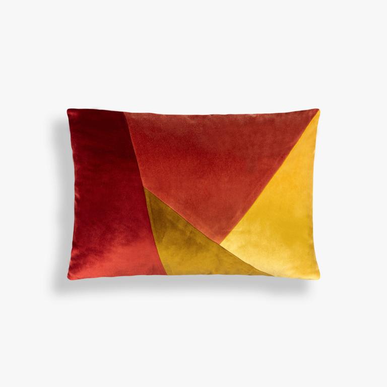 Kissen Sandy  Patchwork Velvet Orange 35 x 50 cm