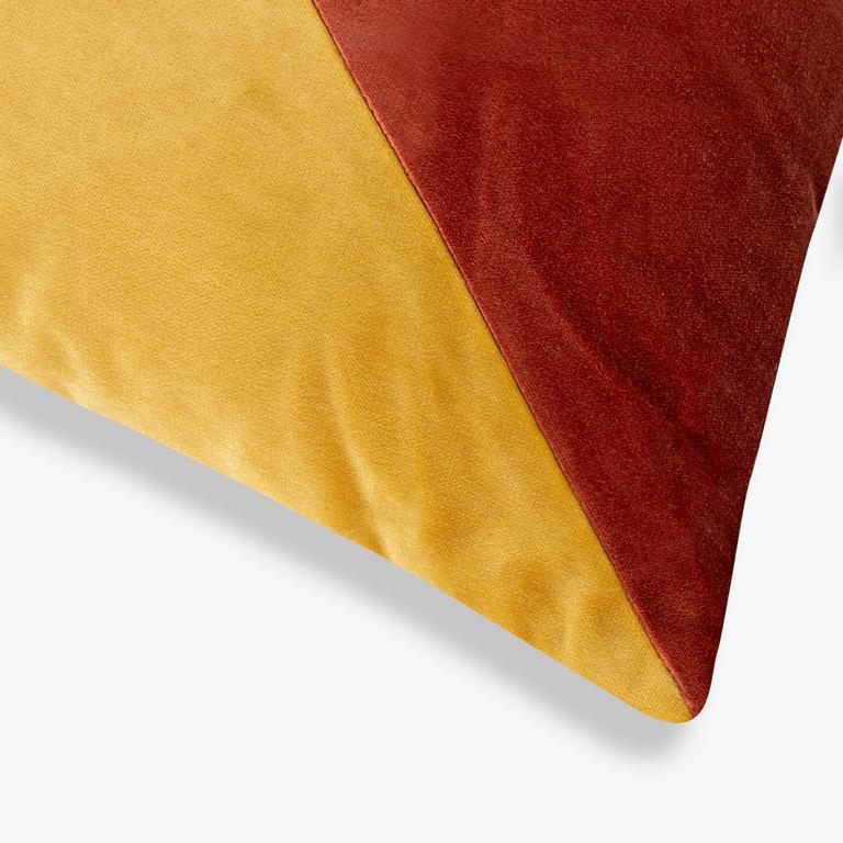 Kissen Sandy  Patchwork Velvet Orange 35 x 50 cm