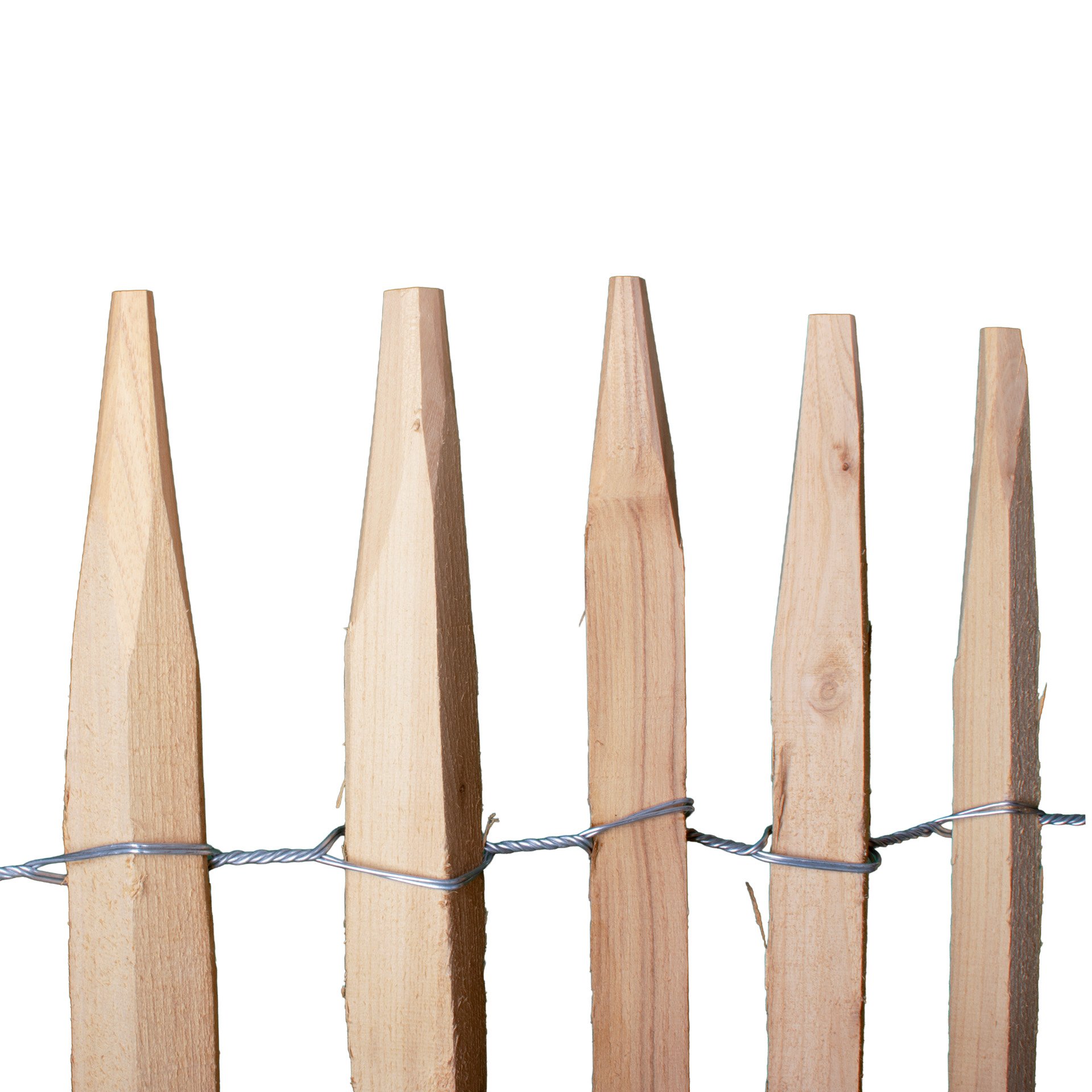 Premium Staketenzaun aus Robinie (gesägt) - Länge 5 Meter, Höhe 100 cm, Lattenabstand 4-5 cm