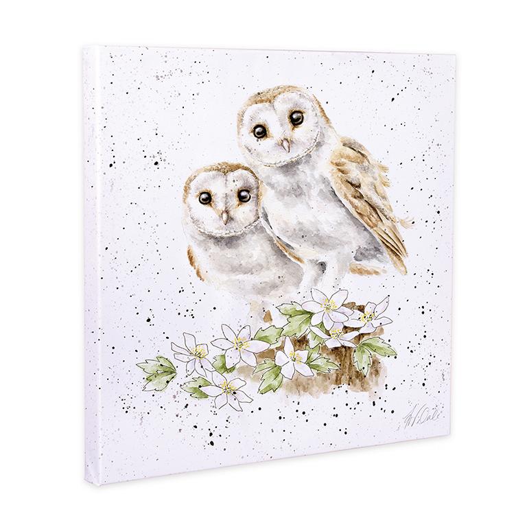 Wrendale Leinwand groß, Aufdruck zwei Schleiereulen, "Hooting for you", 80x80cm Wrendale Leinwand groß, Aufdruck zwei Schleiereulen, "Hooting for you", 80x80cm