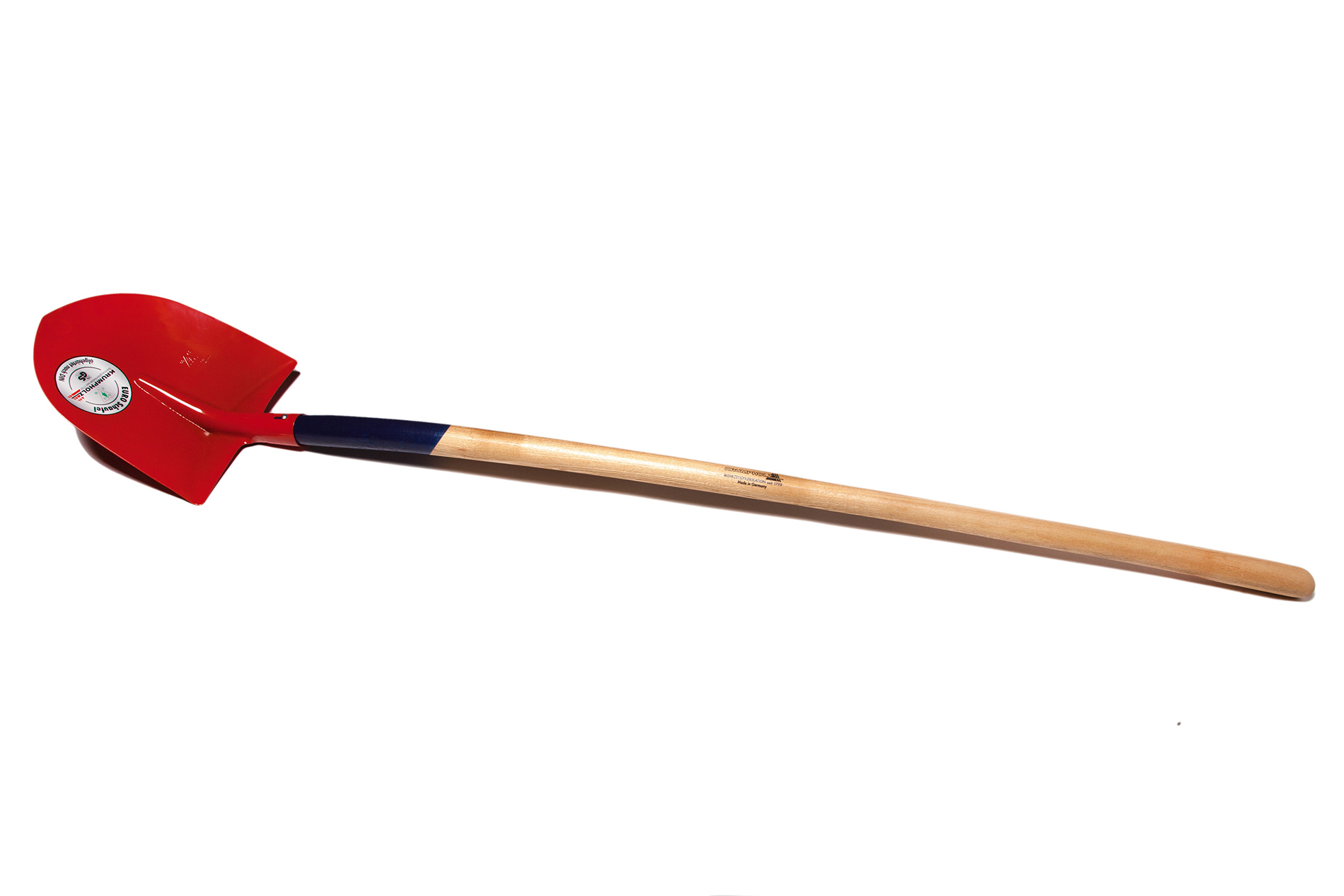 Krumpholz Frankfurt schop met bocht, EURO kwaliteit, 1,8 mm speciale schopplaat, rood, essenhouten steel maat 5