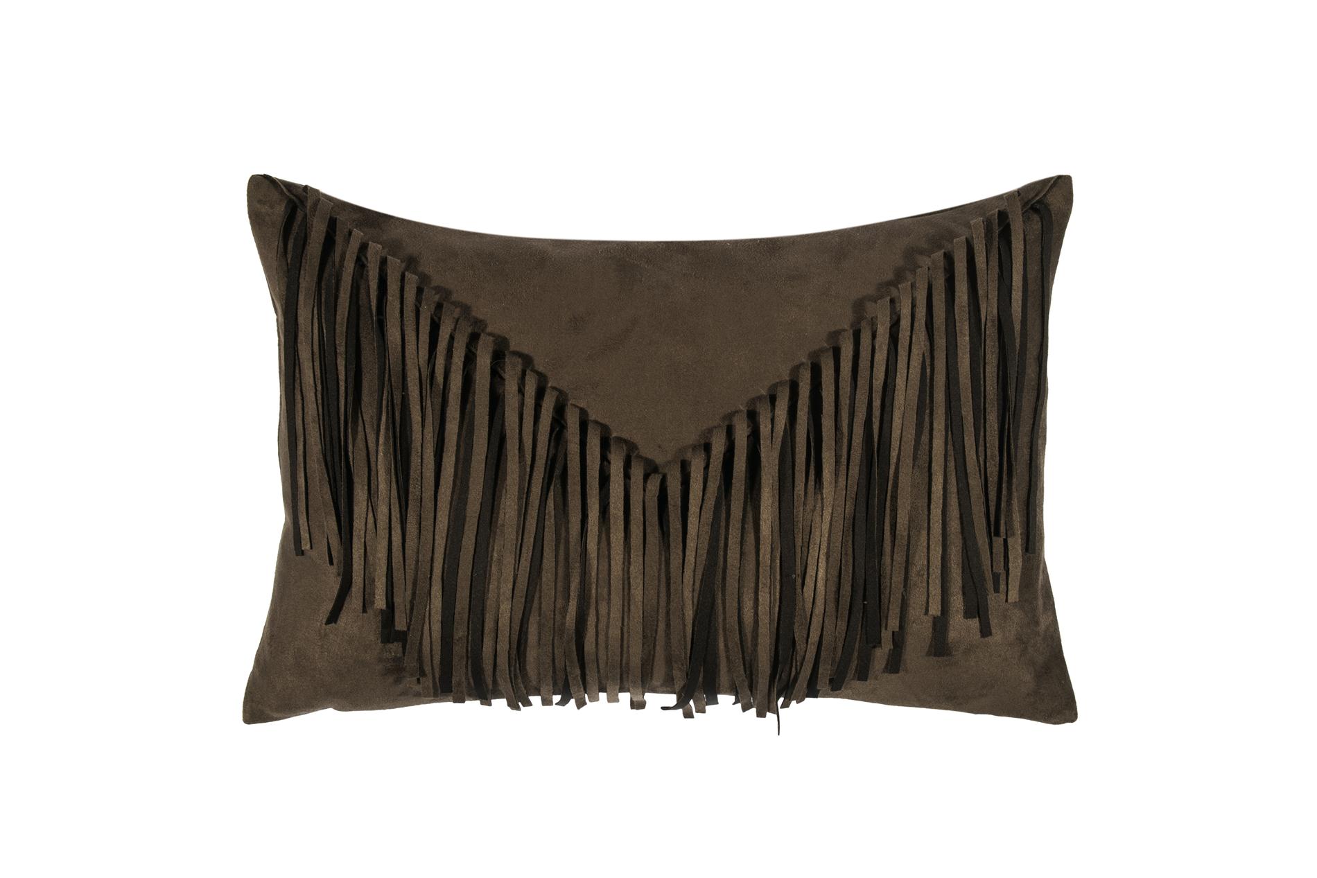 kussenhoes BONANZA, franjes, steenbruin, 30 x 45 cm kussenhoes BONANZA, franjes, steenbruin, 30 x 45 cm