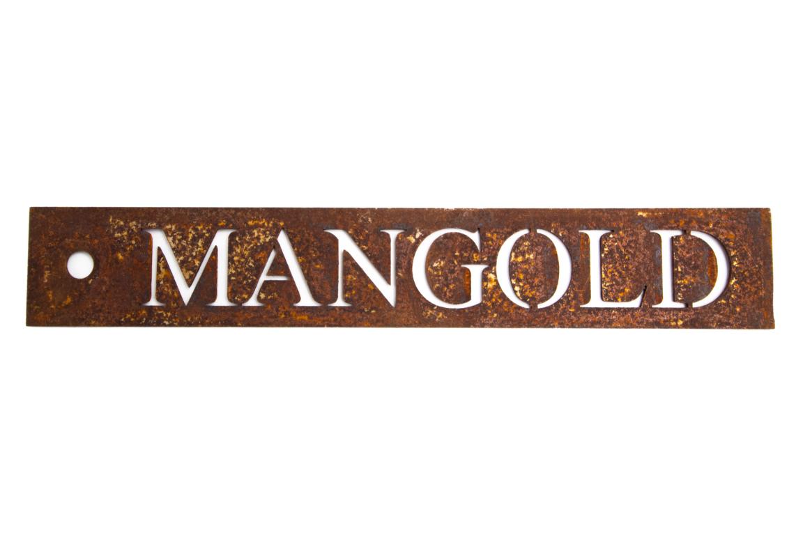 Gemüseschild Mangold, Edelrost, 28,5x4,7cm