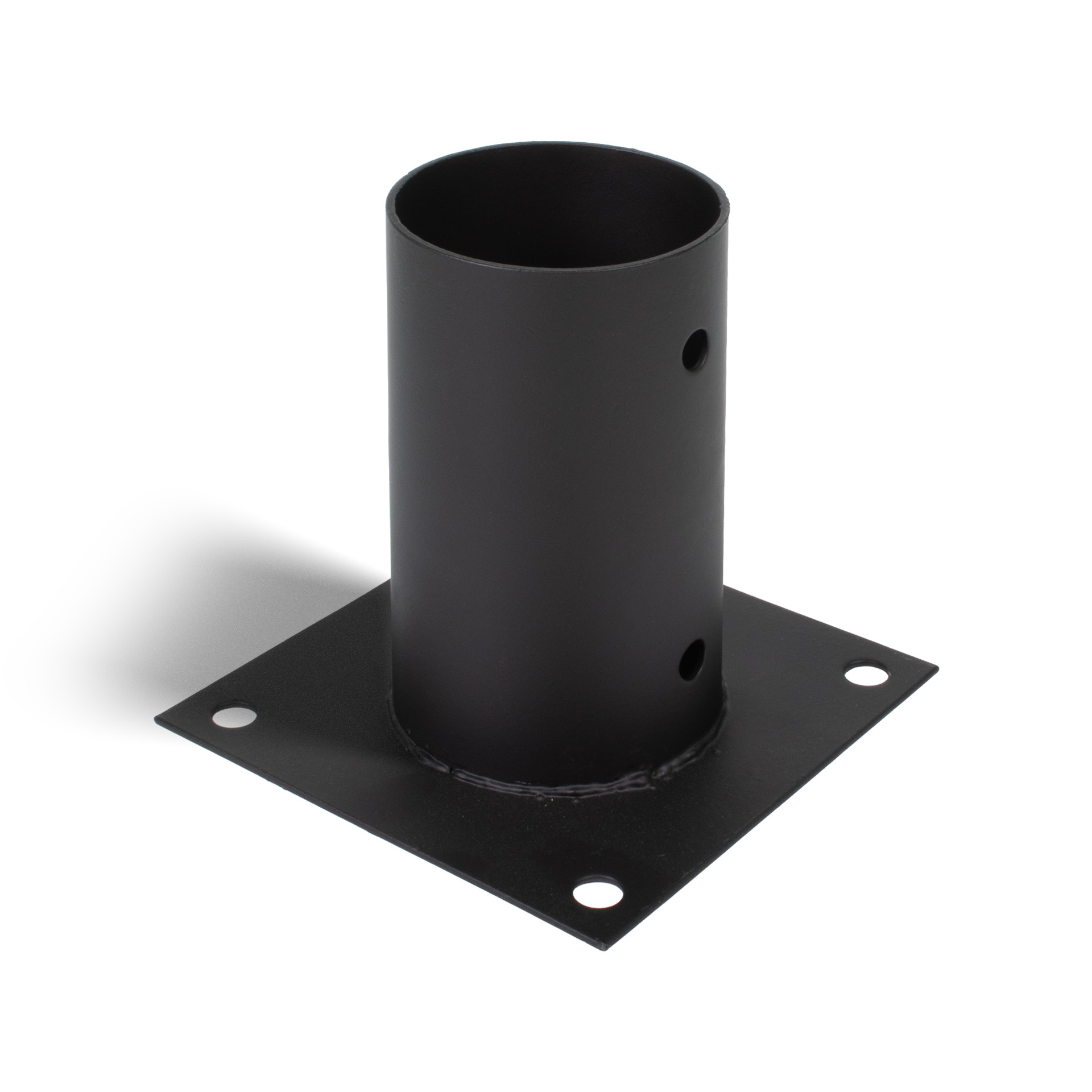 Aufschraubhülse (80 mm) für Rundholzpfosten, pulverbeschichtet, schwarz