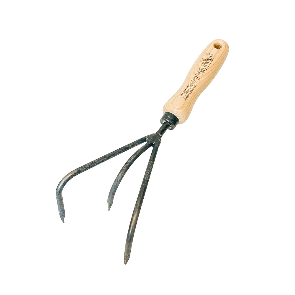 Krumpholz handeg, 3 tanden (gesmeed) met essenhouten steel (14 cm) Krumpholz handeg, 3 tanden (gesmeed) met essenhouten steel (14 cm)