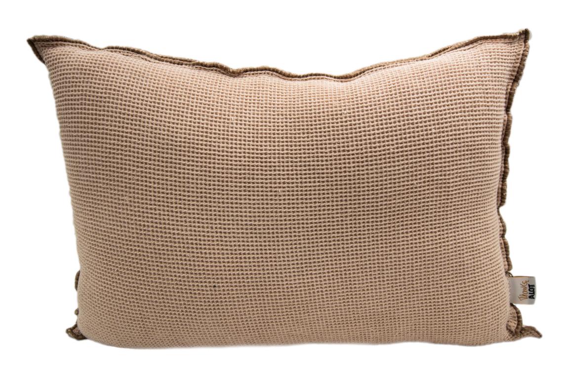 Kissenhülle Strick, Waffelstruktur taupe, altrosa, 35x55 cm