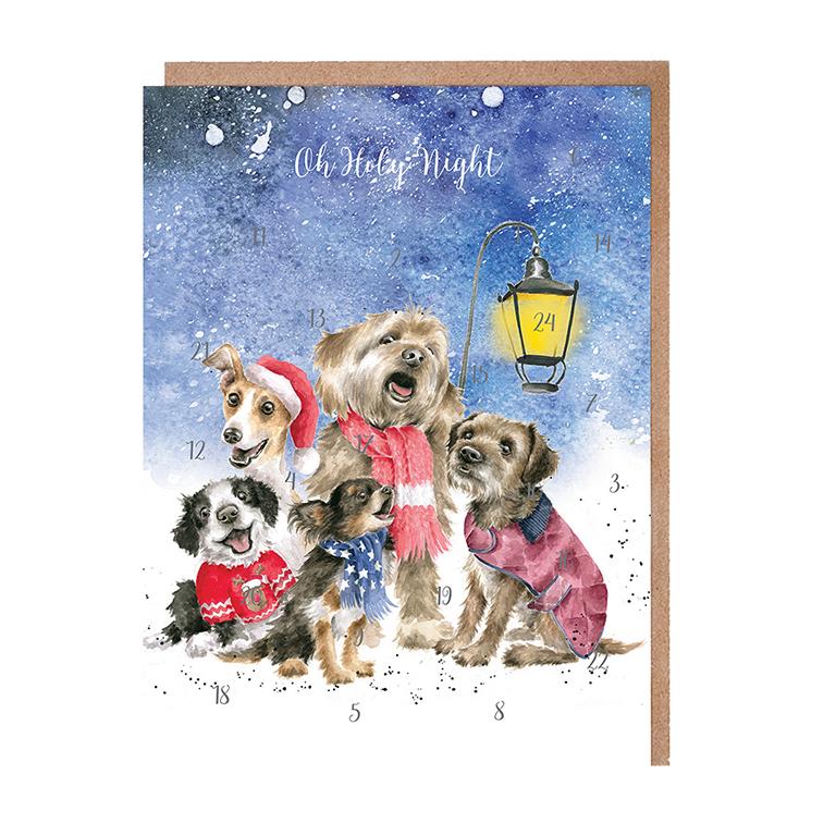 Wrendale Bilder-Adventskalender, Motiv verschiedene Hunde, Din A4