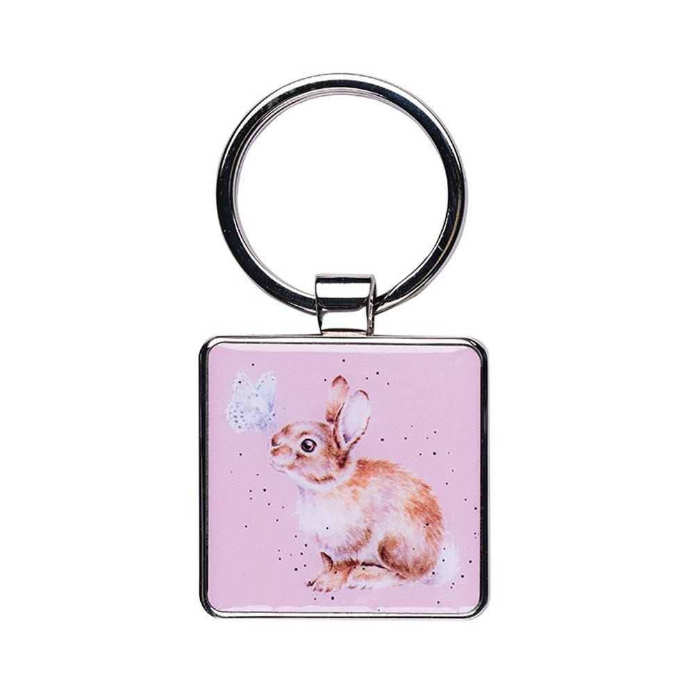 Sleutelhanger, konijntjesmotief "I Spy a Butterfly" (Ik zie een vlinder) Sleutelhanger, konijntjesmotief "I Spy a Butterfly" (Ik zie een vlinder)