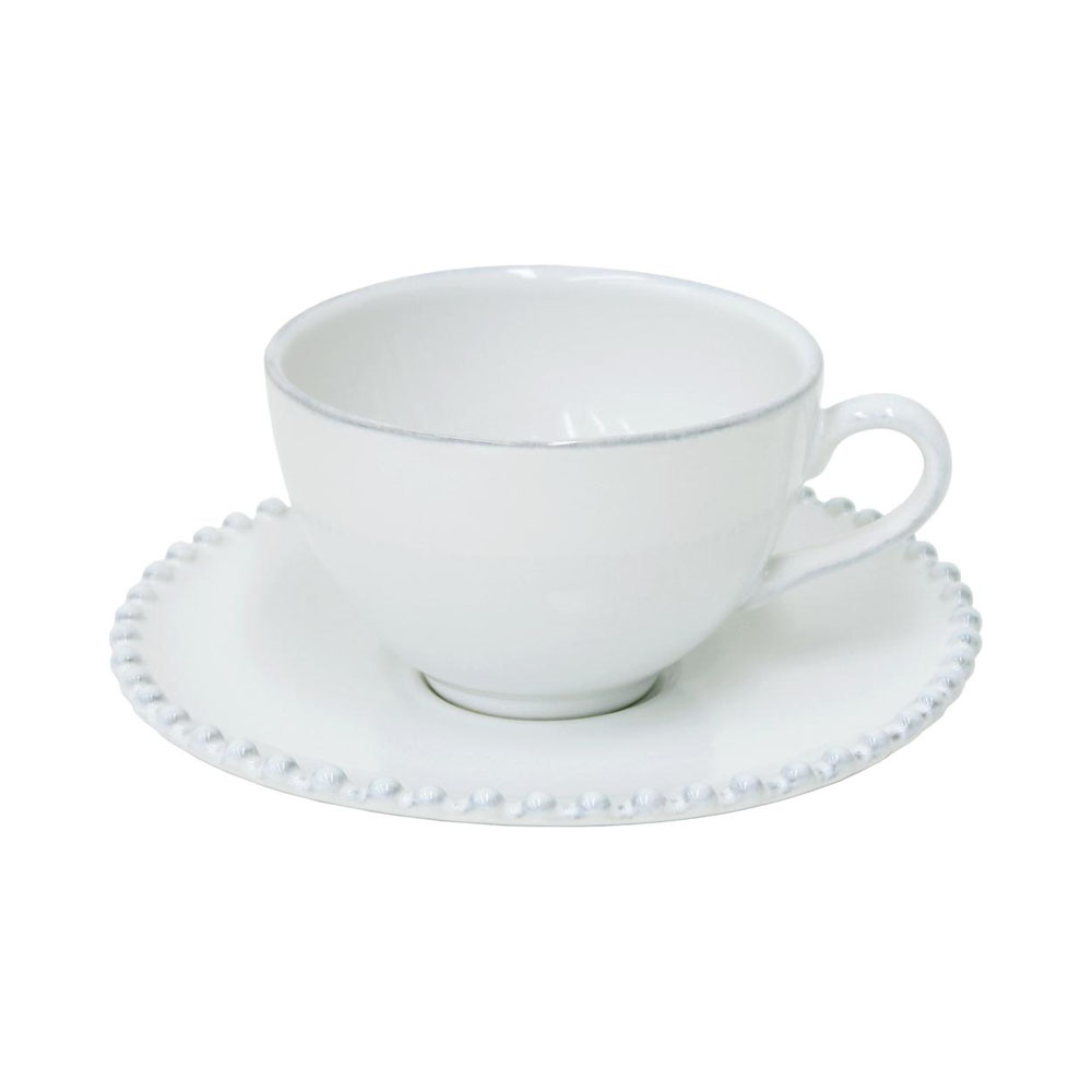 Gedeck Kaffee /Tee und Untertasse Pearl weiß, 0,25 l