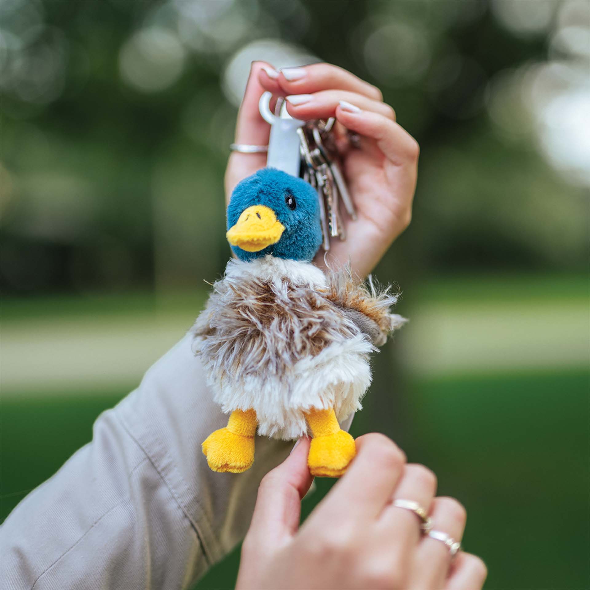 Schlüsselanhänger Mini Plüschtier, Ente "Webster"