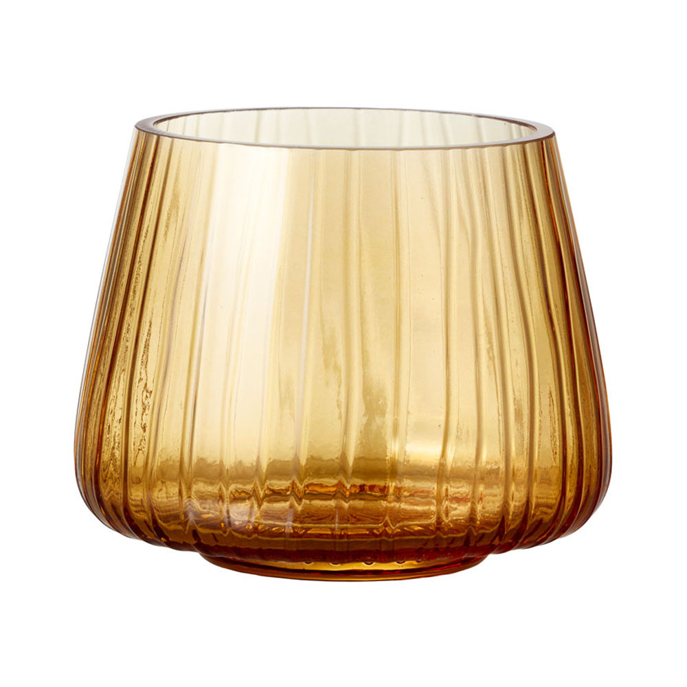 Bitz 2er Teelichtset, Glas, bernstein