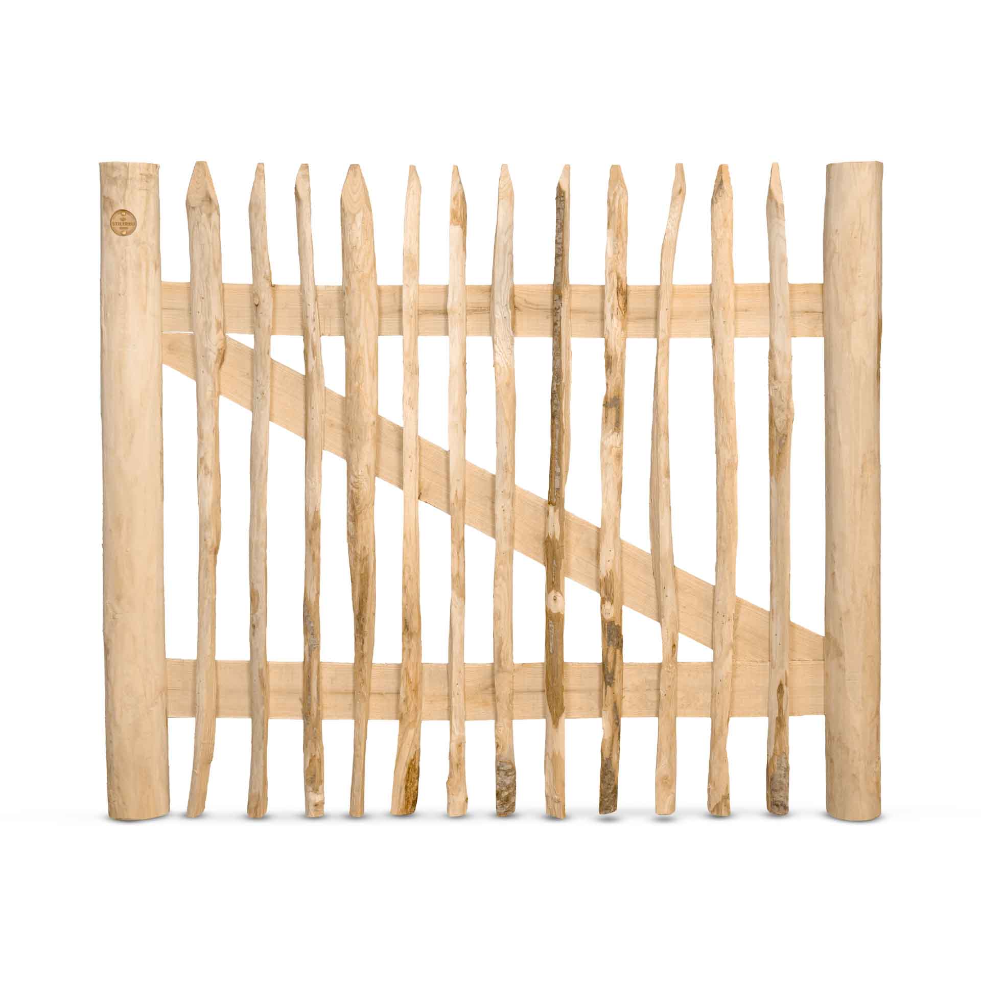 Schapenhek poort (gespijkerde versie), kastanje B120 cm H100 cm Schapenhek poort (gespijkerde versie), kastanje B120 cm H100 cm