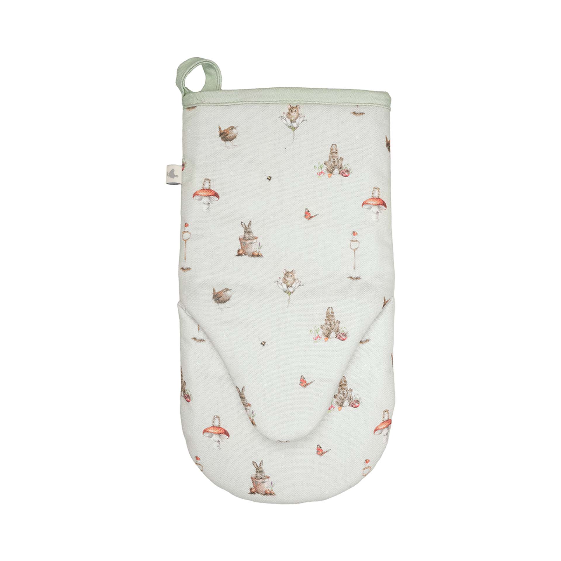 Ofenhandschuh, Motiv Maus auf Fliegenpilz " Garden Friends "