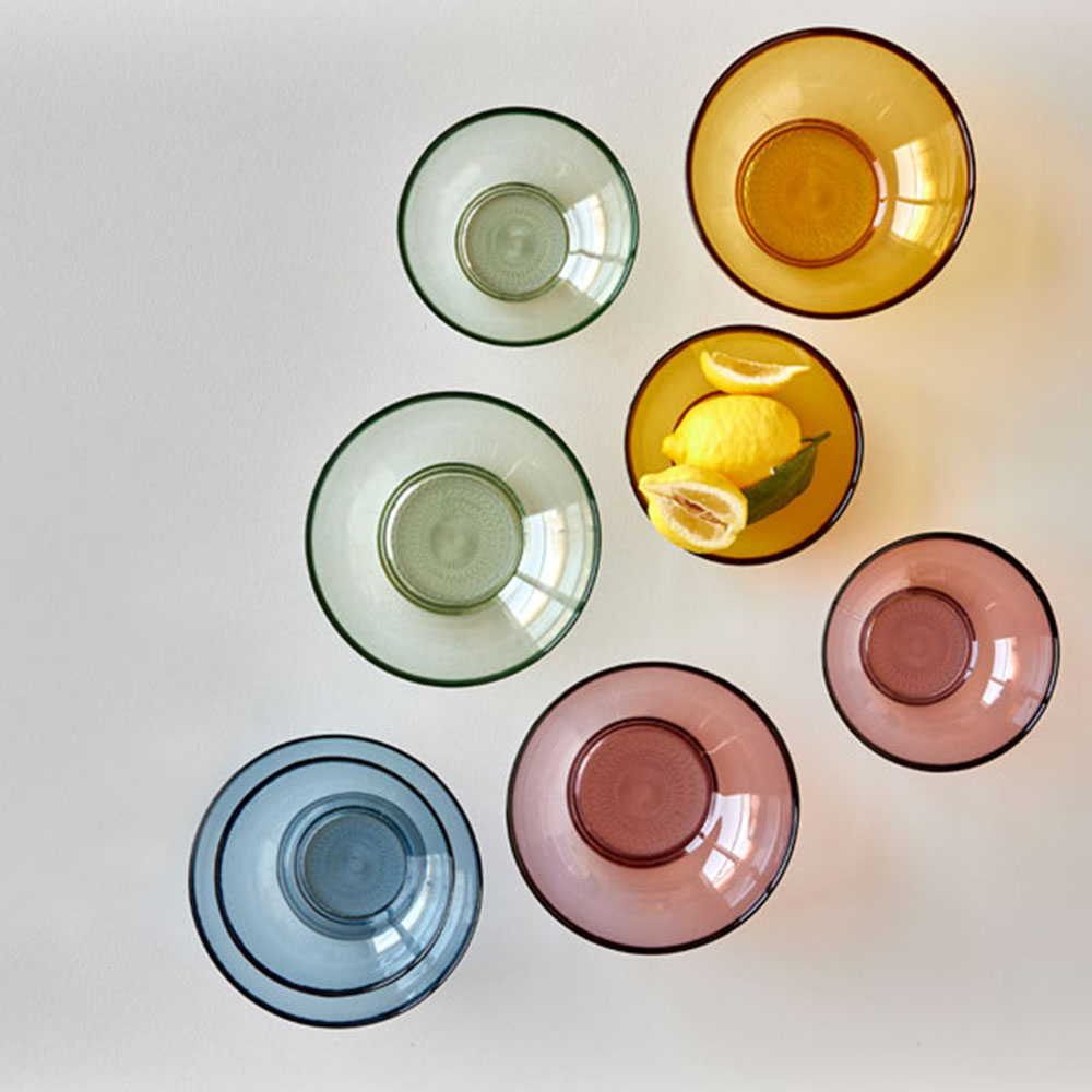 Bitz Glasschale, Blau, D 20cm, 100% recyceltes Glas