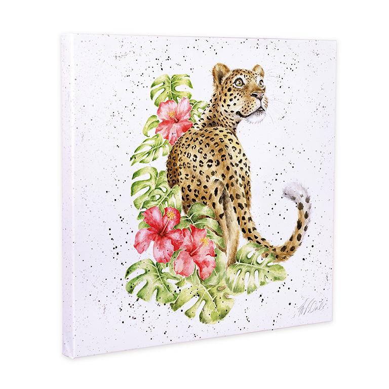 Wrendale Leinwand medium, Aufdruck Leopard, " Hope your Birthday is Spot on", 50x50 cm