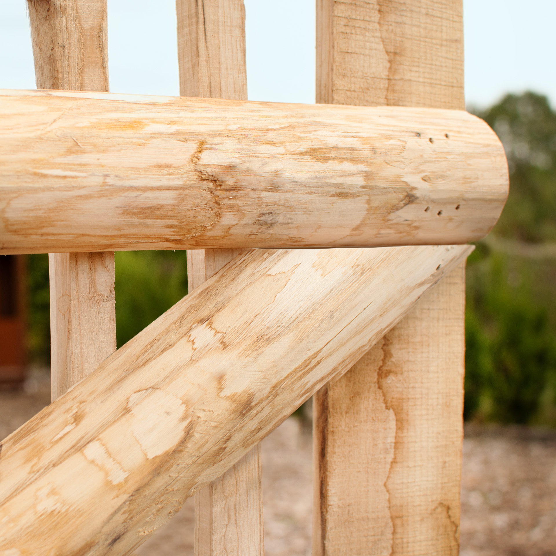 Staketenzaun-Tor (genagelte Ausführung), Edelkastanie B120 cm H200 cm