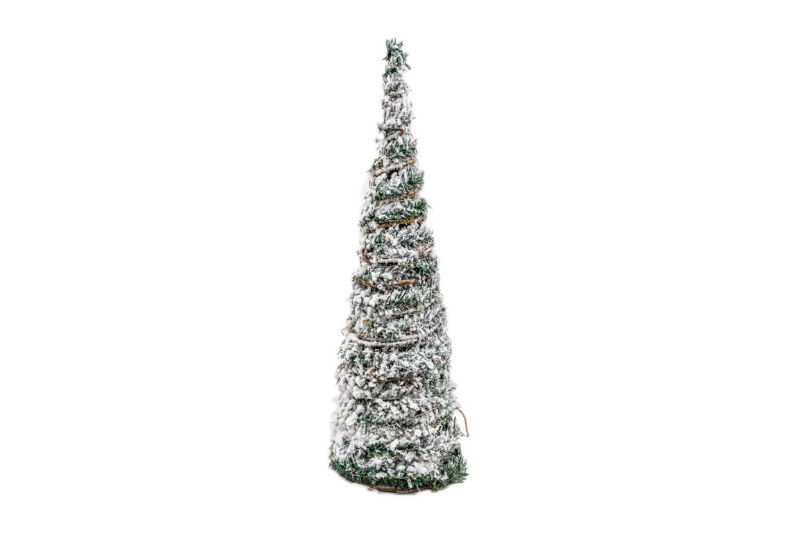 Tannenbaum/Kegel klein, künstliches grün, verschneit, mit LED Lichterkette, Batteriebetrieben, exclusive Batterien, H 40cm, D 12cm