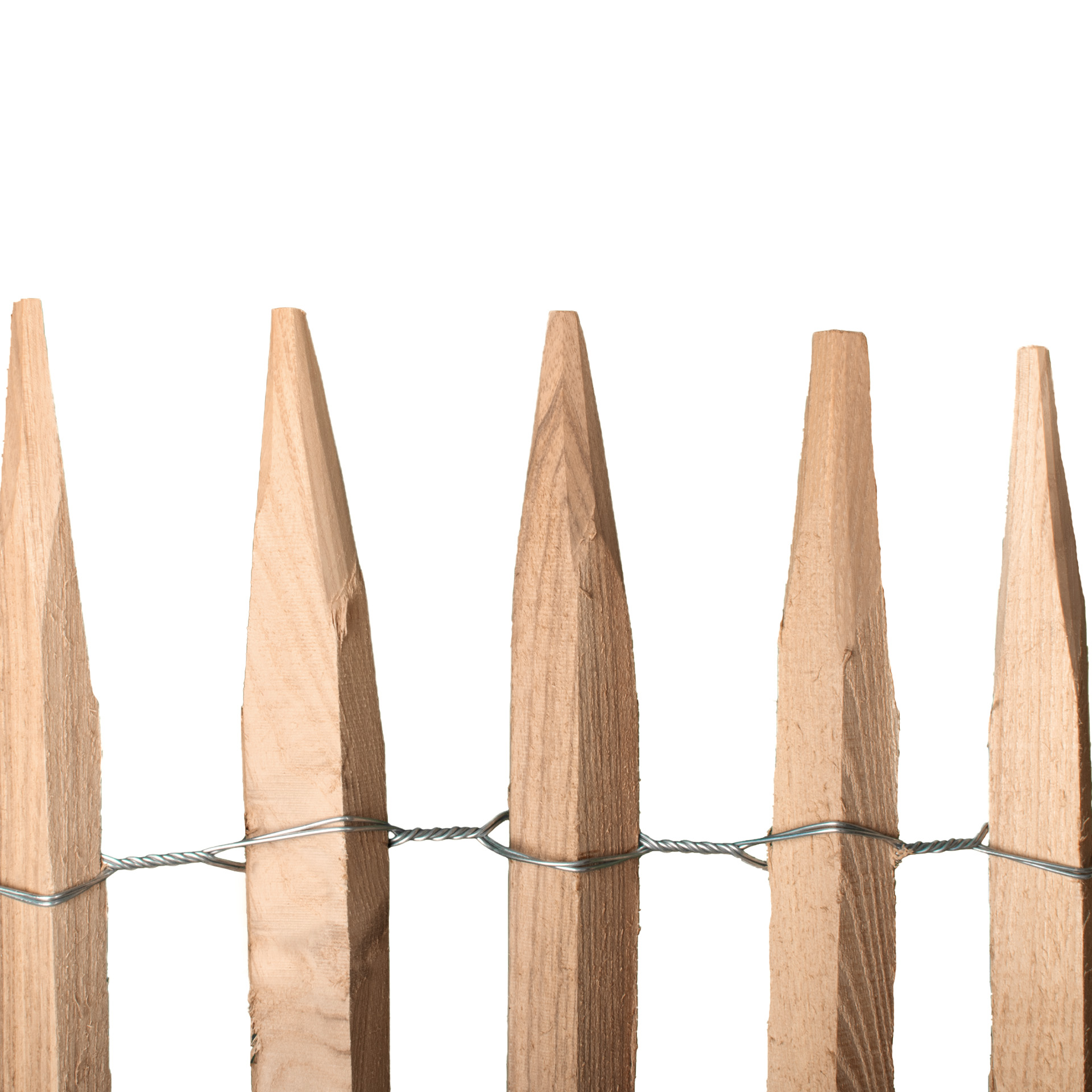 Premium Staketenzaun aus Robinie (gesägt) - Länge 5 Meter, Höhe 150 cm, Lattenabstand 6-7 cm