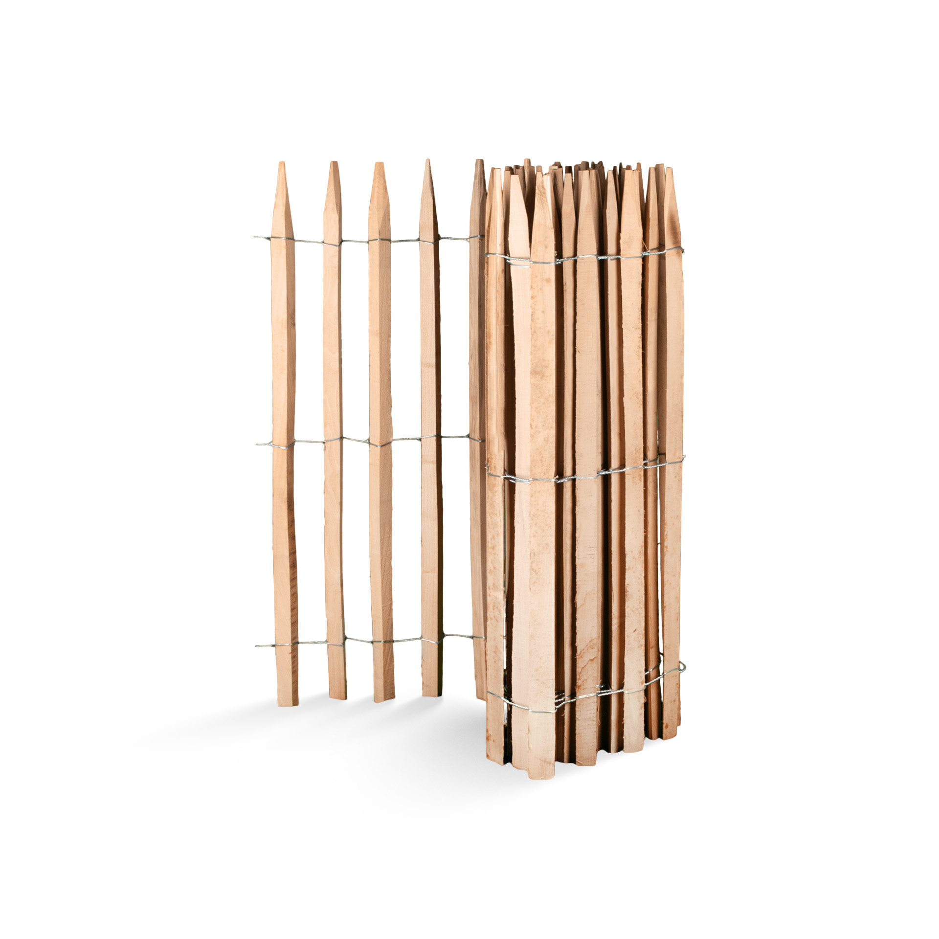 Premium Staketenzaun aus Robinie (gesägt) - Länge 5 Meter, Höhe 120 cm, Lattenabstand 6-7 cm