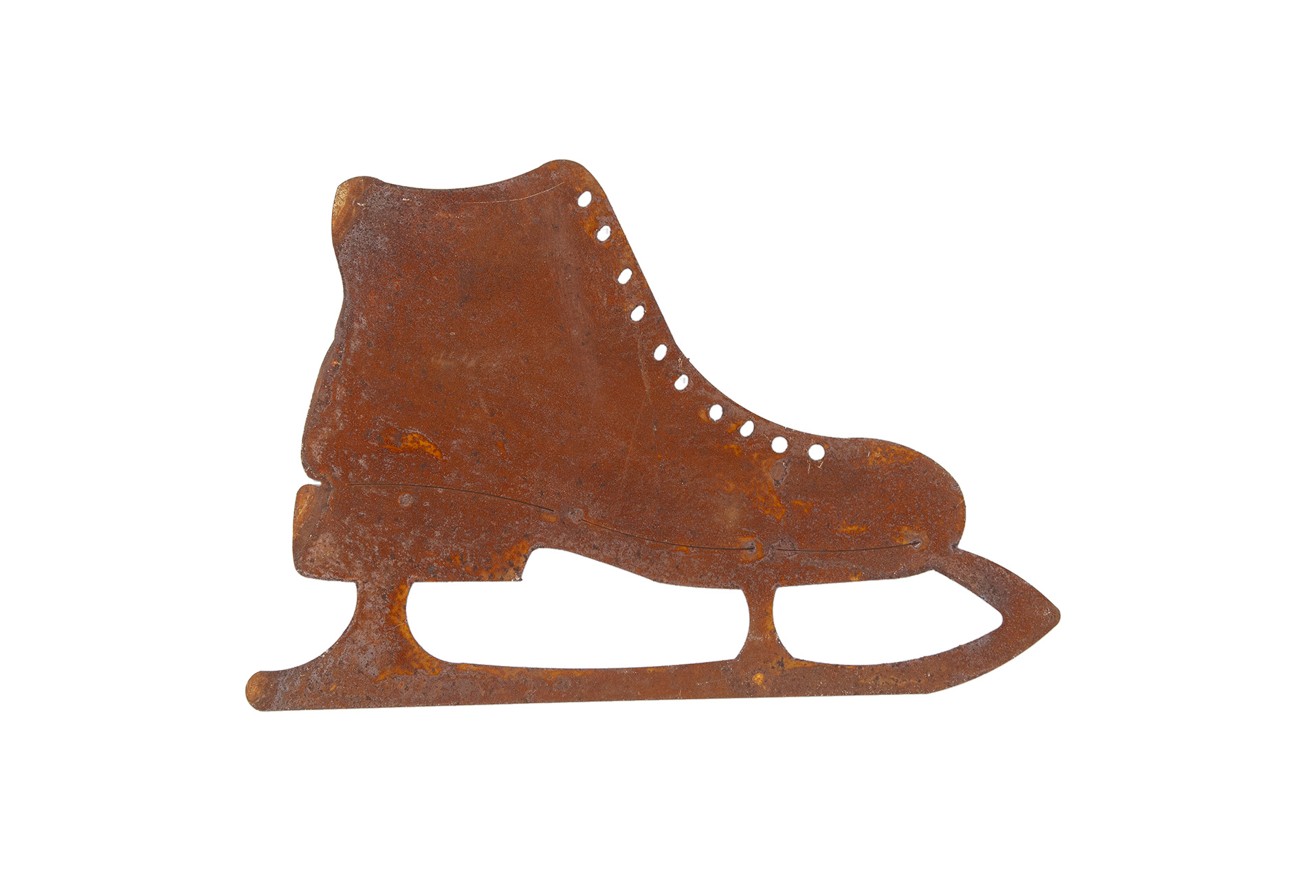 Hangende schaats, roestvrij staal, roestdecoratie, 12 x 18 cm Hangende schaats, roestvrij staal, roestdecoratie, 12 x 18 cm