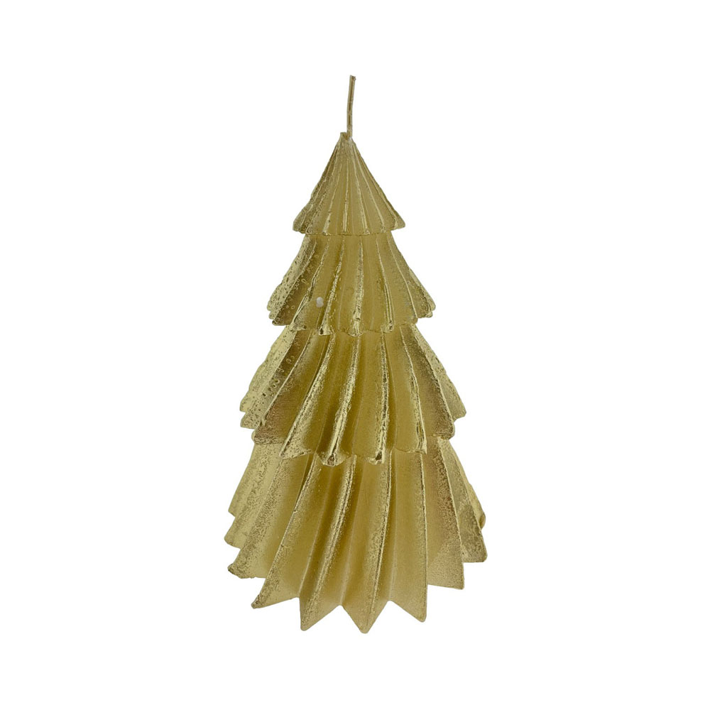 Kerze Tannenbaum Windy L, Farbe Gold