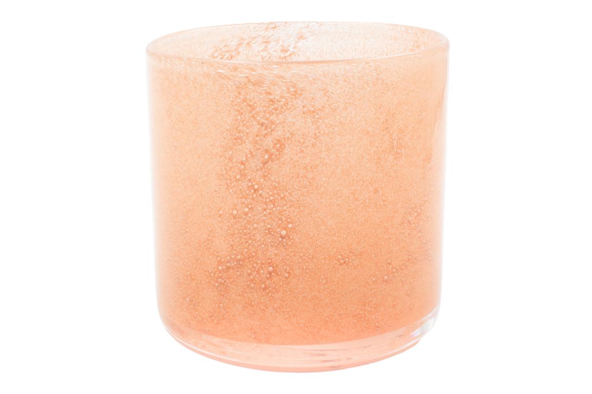 Colmore Glasübertopf/Windlicht  rund, pfirsich rosa, 10x10x10 cm