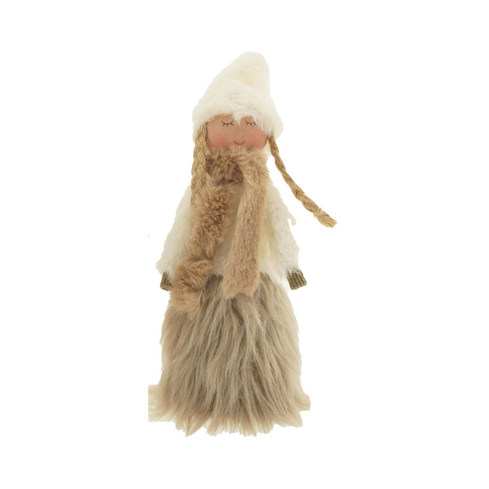 Decoratiefiguurtje meisje, kleur bruin wit Decoratiefiguurtje meisje, kleur bruin wit