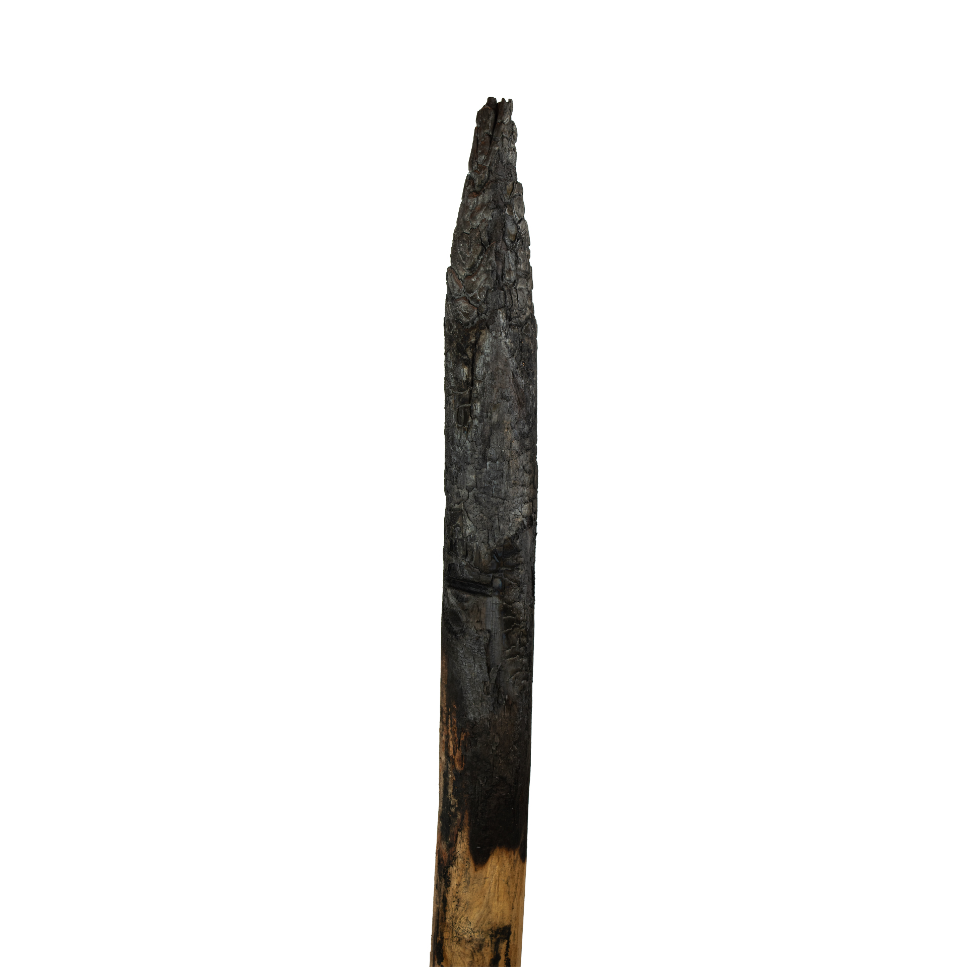 Gevlamde kastanje paal, 150 cm lang, diameter 6-8 cm Gevlamde kastanje paal, 150 cm lang, diameter 6-8 cm
