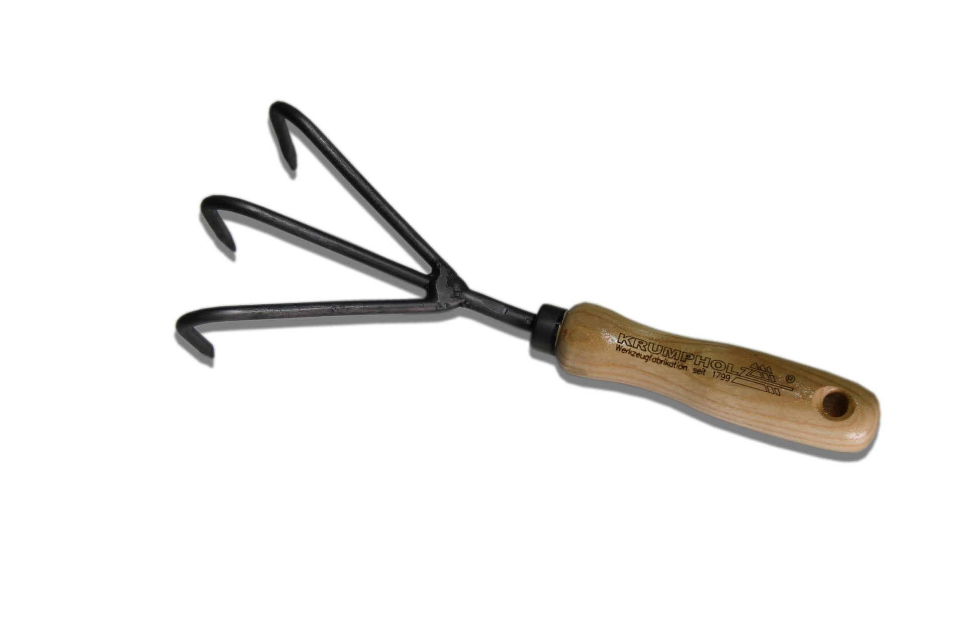 Krumpholz Grubber, 3 Zinken (geschmiedet) mit Eschengriff (14 cm) Krumpholz Grubber, 3 Zinken (geschmiedet) mit Eschengriff (14 cm)