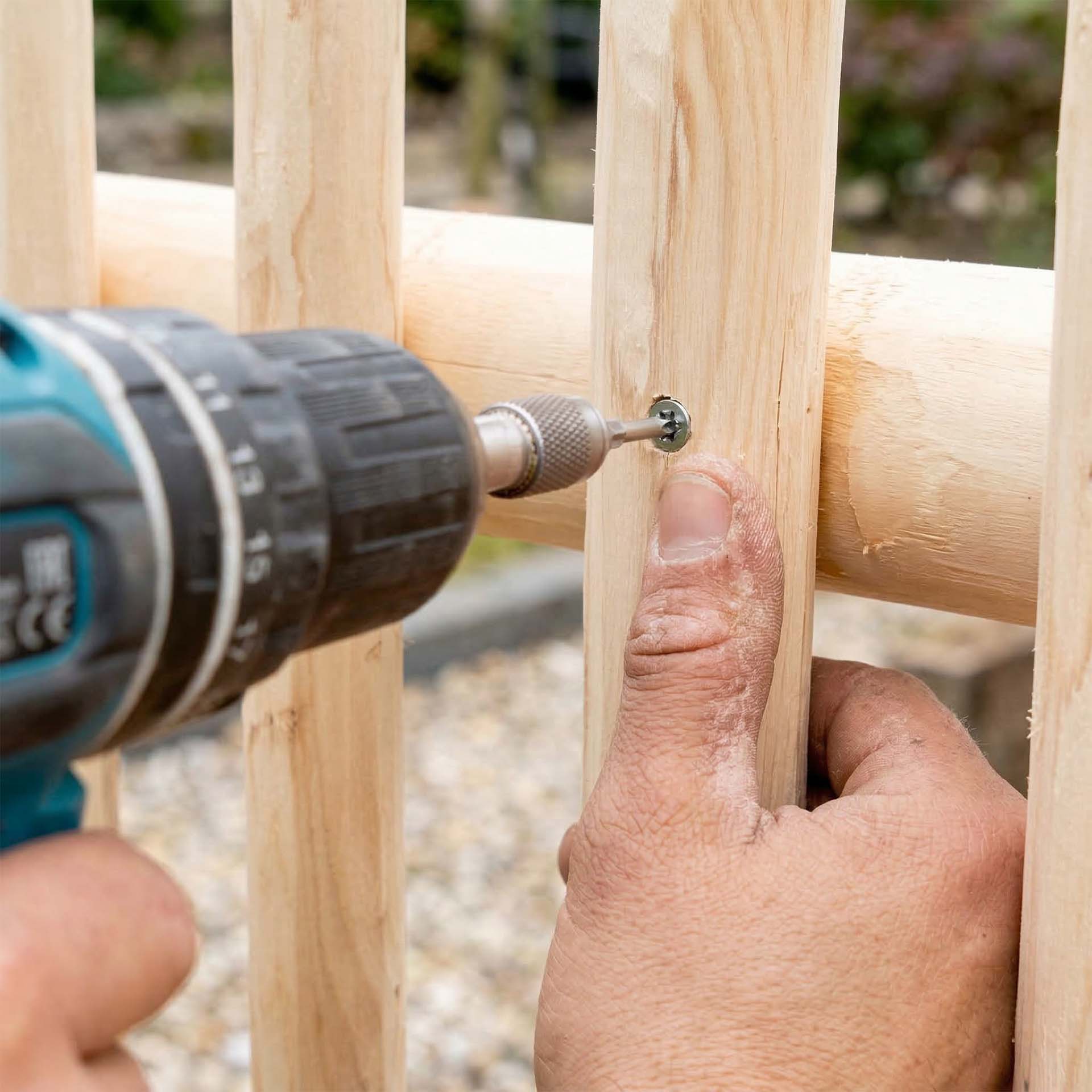 Premium Edelstahlschraube mit Bohrkopf (100 Stück, 5x70mm, Torx) für Polderzaun/Heuvelzaun-Befestigung