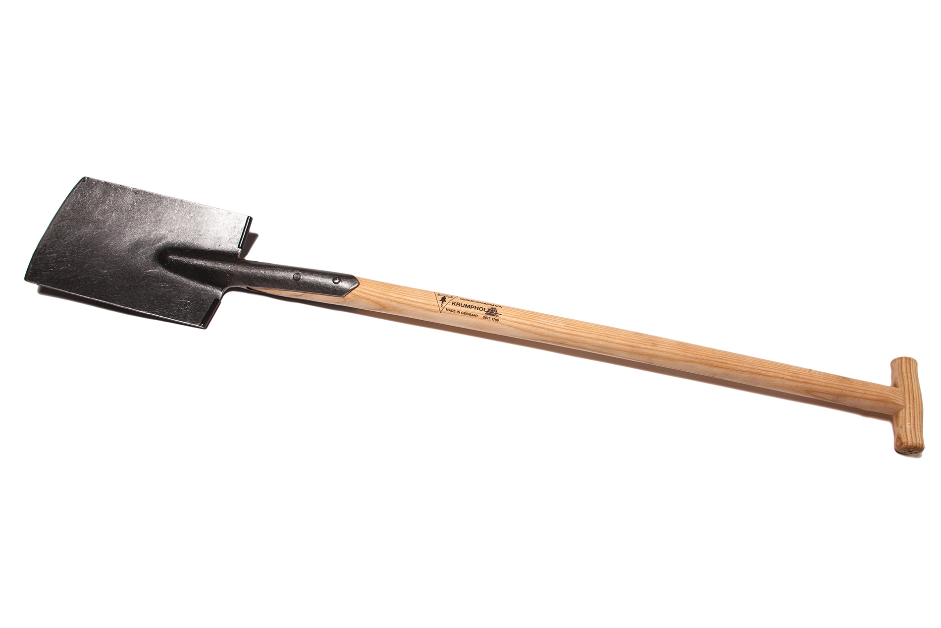 Krumpholz tuinierspade (285x180 mm) met essenhouten T-greep (920x41 mm)