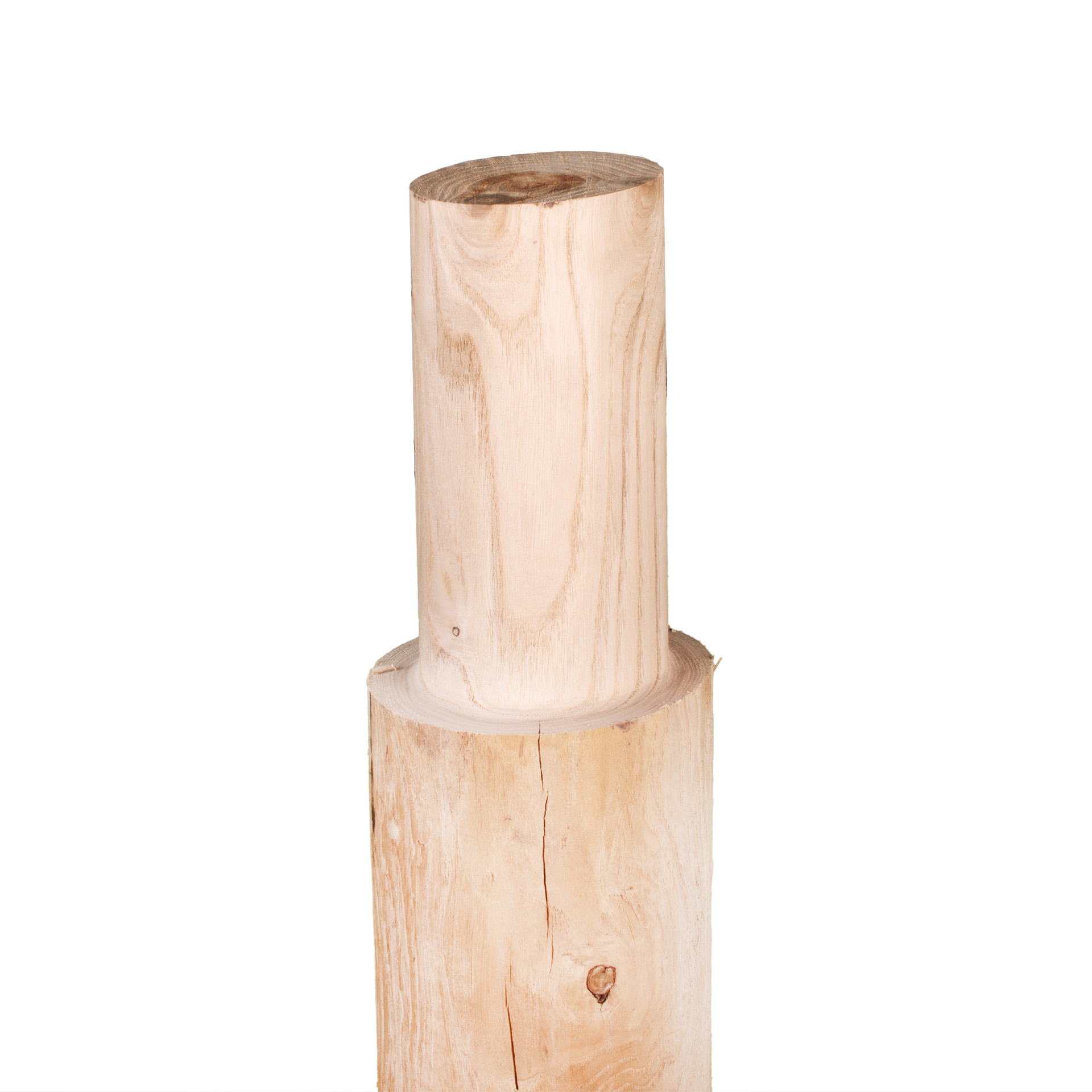 Teilgefräste Pfosten 80 cm für Einschlag- und Aufschraubhülsen 80 mm, Kastanie