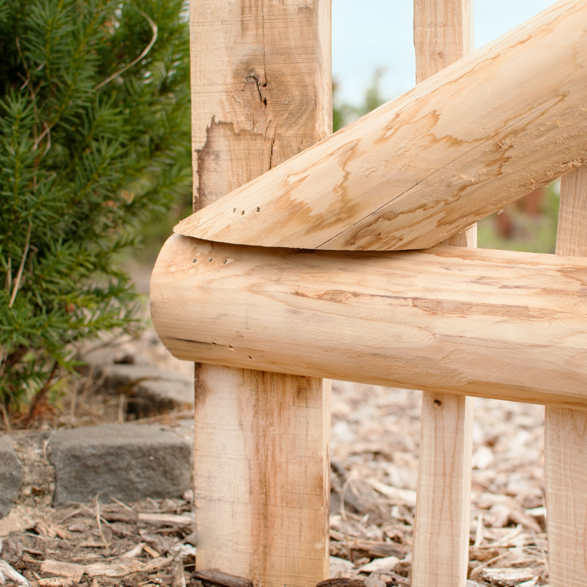 Staketenzaun-Tor (genagelte Ausführung), Edelkastanie B120 cm H200 cm