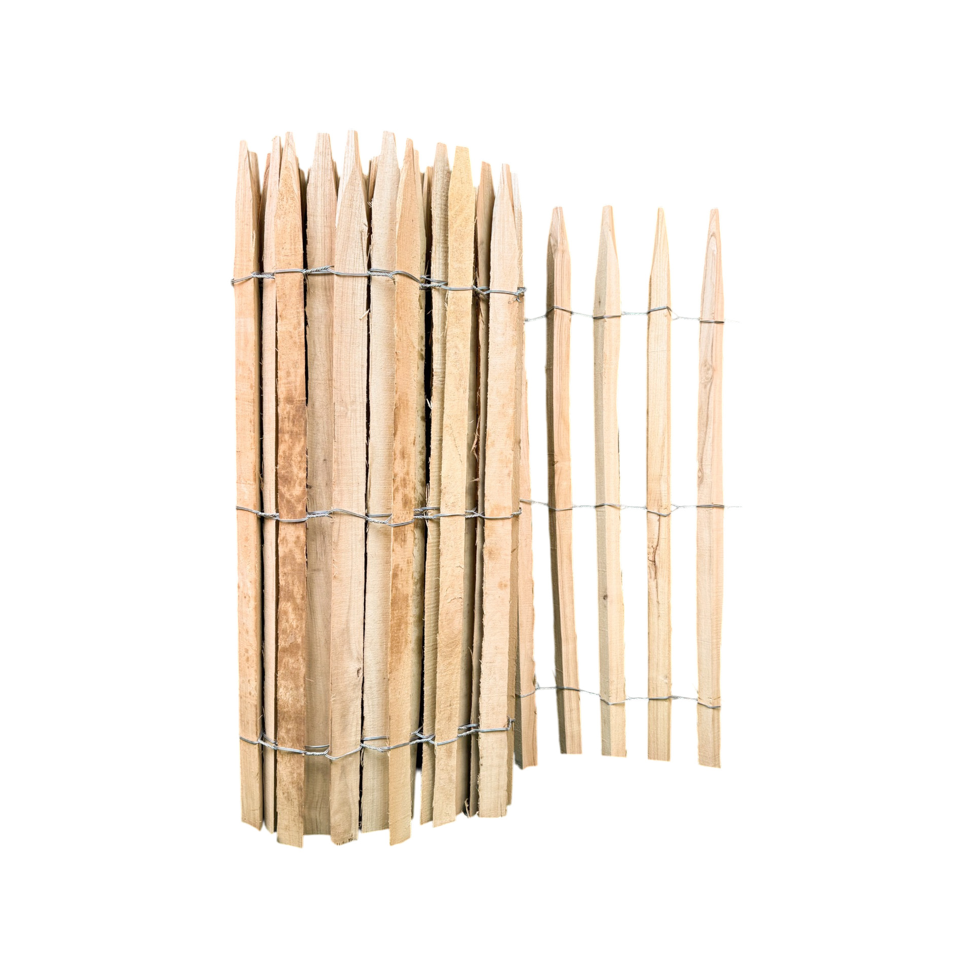 Premium Staketenzaun aus Robinie (gesägt) - Länge 5 Meter, Höhe 100 cm, Lattenabstand 4-5 cm