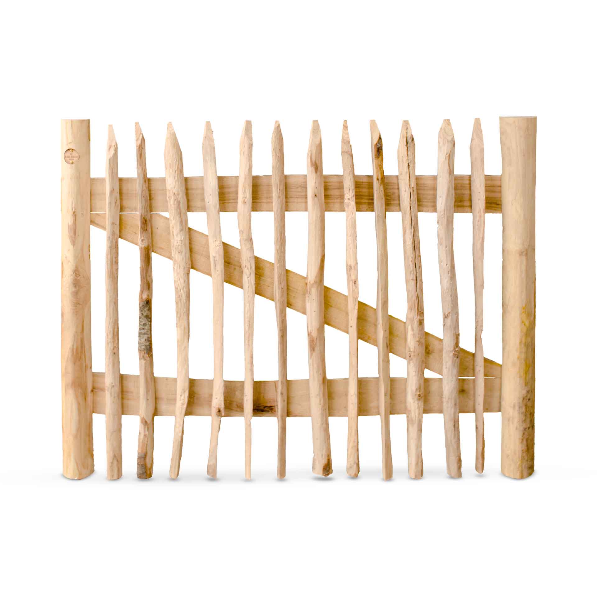Staketenzaun-Tor (genagelte Ausführung), Edelkastanie B120 cm H90 cm